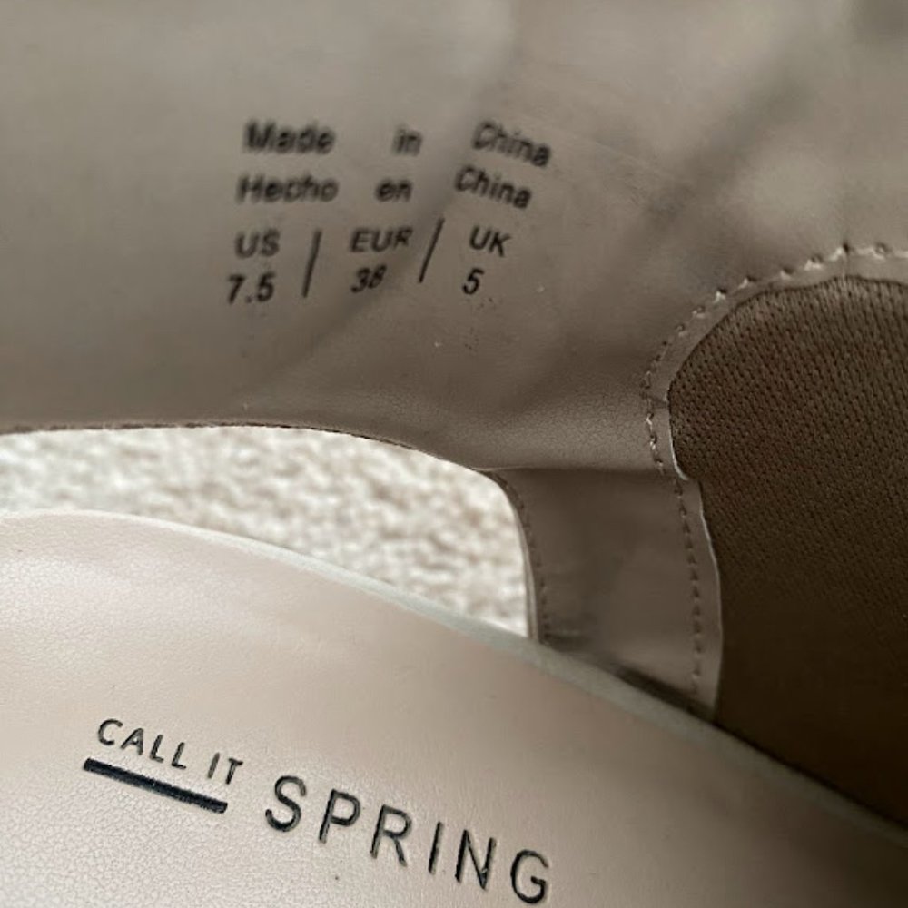 Call It Spring Cream Open Toe Heels - Picture 6 of 7